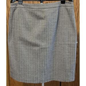 14W Women's Talbots Black Herringbone Pattern Knee Length A-Line Skirt